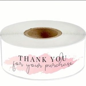 120 (1"x 3") Thank You Stickers - Pink